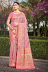 Deeva Sarees Taffy Pink Satan Silk Saree